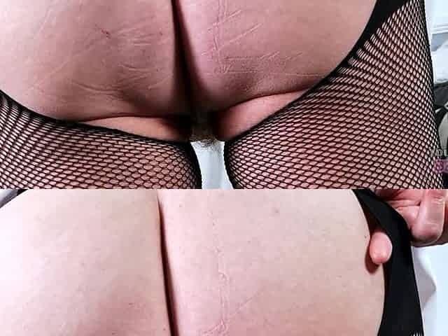 Sexy Secretary - BBW Mature MILF with Huge Tits Strips Her Uniform and Plays with Her Hairy Pussy (fishnets Heels Ass Cunt)