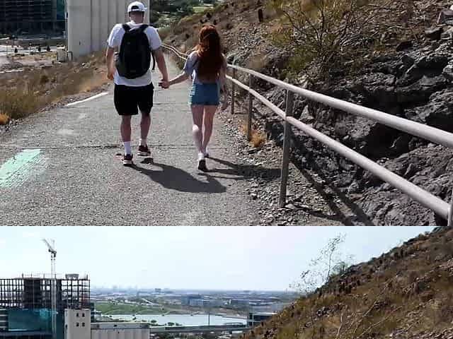 Hiking date with petite redhead spinner