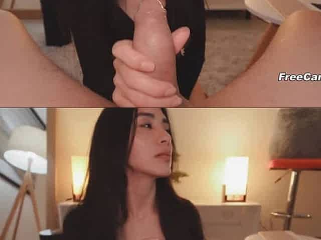 She Kneeled and Deepthroated His Huge Cock