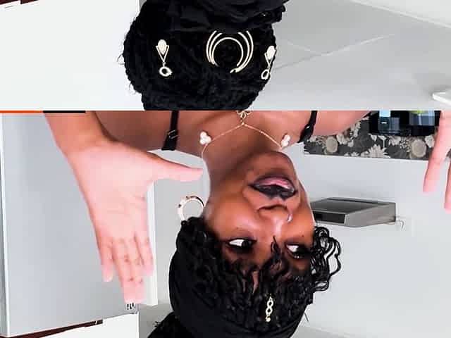 this EBONY TEEN chose my big white cock