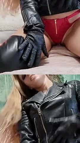 Brit Biker Babe Rubbing Her Wet Pussy in Bed