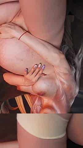 Huge Pregnant in Nylon Has Orgasm From Vibrator
