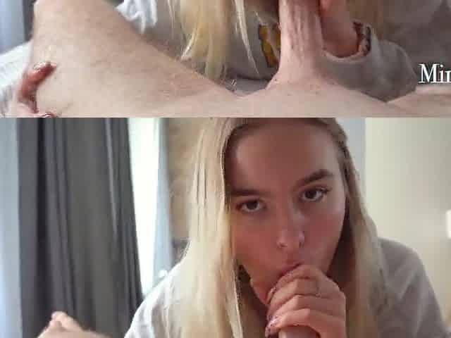 Youthful Golden-haired Screws After College with no Cock rubber (Twat Creampie)