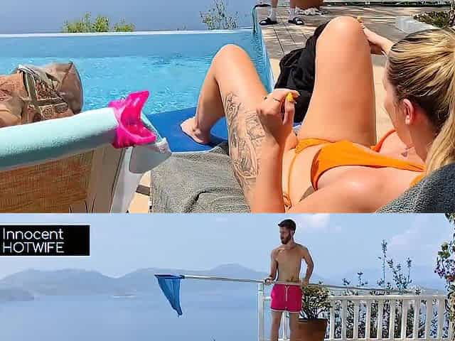Screwing outside. Allies have three-some with the pool male