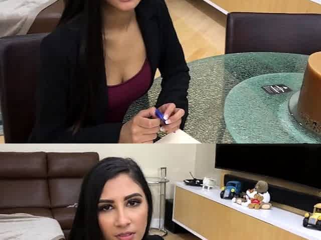Small tit brunette teen fucks a big cock