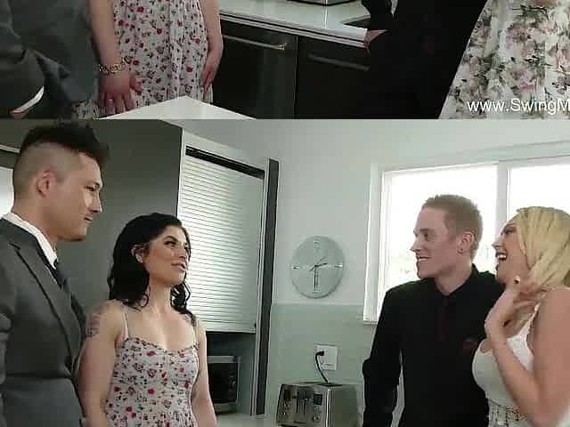 Wife exchange during lockdown with blond swinger