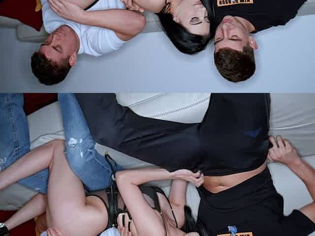 I Have a Threesome with a Busty Slut and Her Boyfriend Creampie - Emily Pink