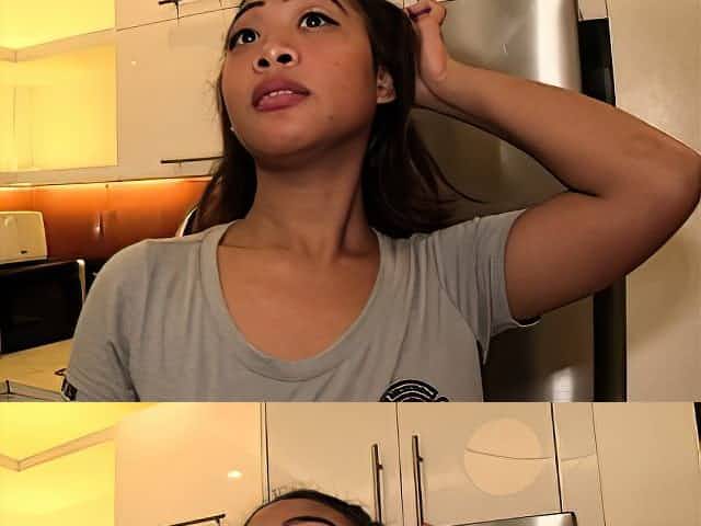 Asian maid with huge natural tits fucks her new boss