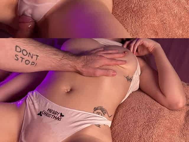 Secret Sex with Horny Stepsis During Kinky Pussy Rubbing - Busty Babe and Cum in Pussy
