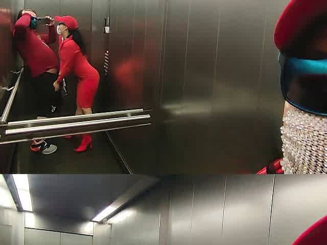 Very risky sex in a public elevator with sexy neighbour Dada Deville