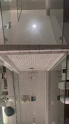 Showering in a luxury hotel
