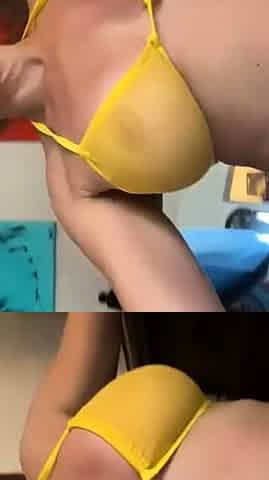 Heidi Lee Bocanegra Yellow Bikini Nude Haul Tease Video