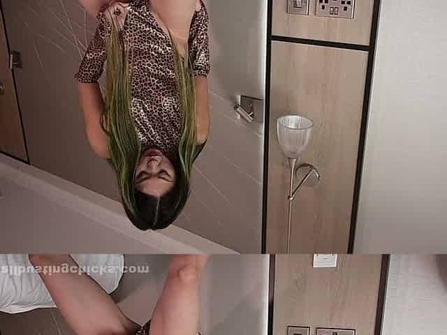 Extra Long Pee in Thong Leotard