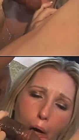 Blonde with Uge Boobs Banged in an Interracial Threesome