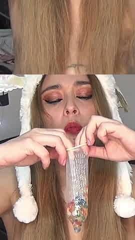 I Swallow a Condom Full of Colored Balls!!