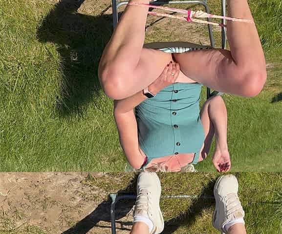 Walking in My Little Mini Dress Then Taking It off in Just Sneakers, Thong and Bra. Then Play with Myself.