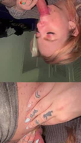 Alice with her pink and blond hair sucking some ramrod in the office