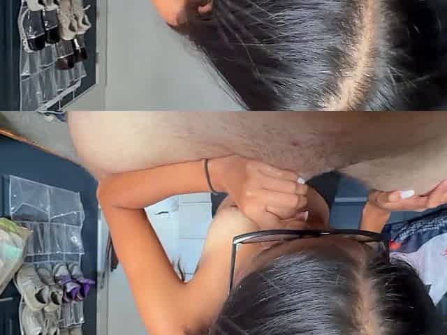 Petite Filipino comes home from work and gets Facial