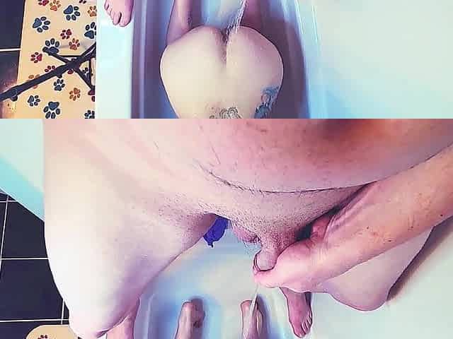 Piss on ass from above