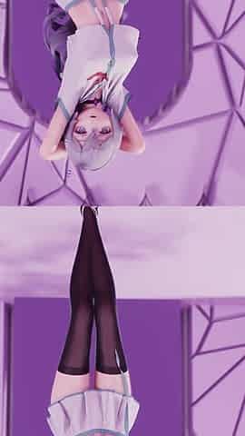[mmd] Phut Hon College Girl Uniform; Black Stockings; Jiggling Breasts