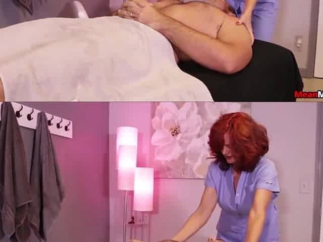 Busty Redhead MILF Edges Stud to Explosive Ruined Orgasm Handjob