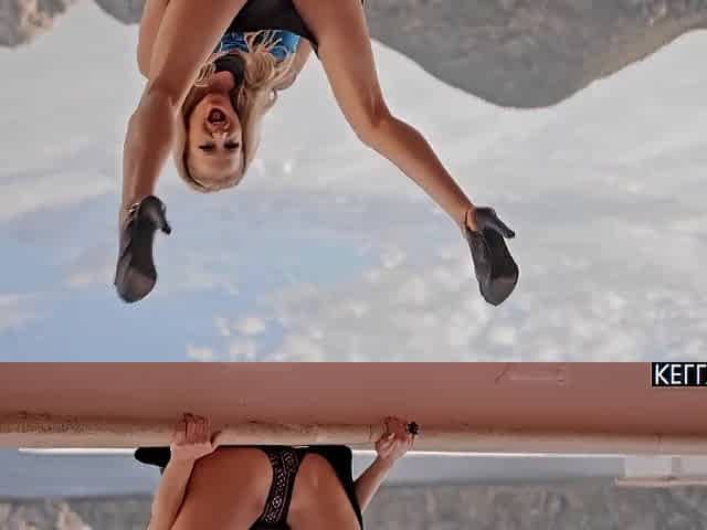 Outdoor Aged Playgirl Masturbation - Screwing my vibrator by the pool (Kelly Madison)