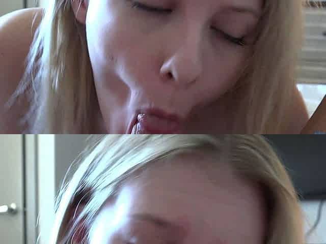 Real amateur blonde gives a hot POV blowjob on the train