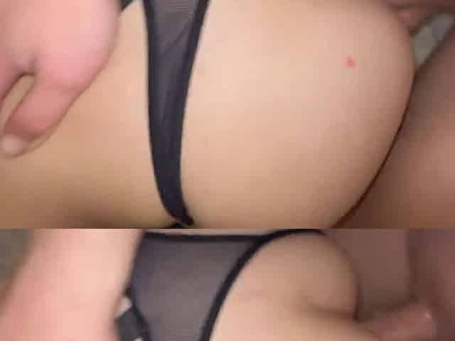 Blonde teen gets her sweet pussy broke in a doggy style pose