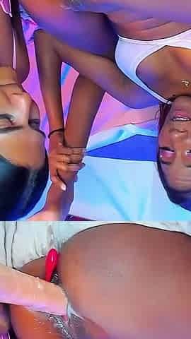 Extreme Lesbian Penetration - Giant Dildo Destroying Wet Pussy