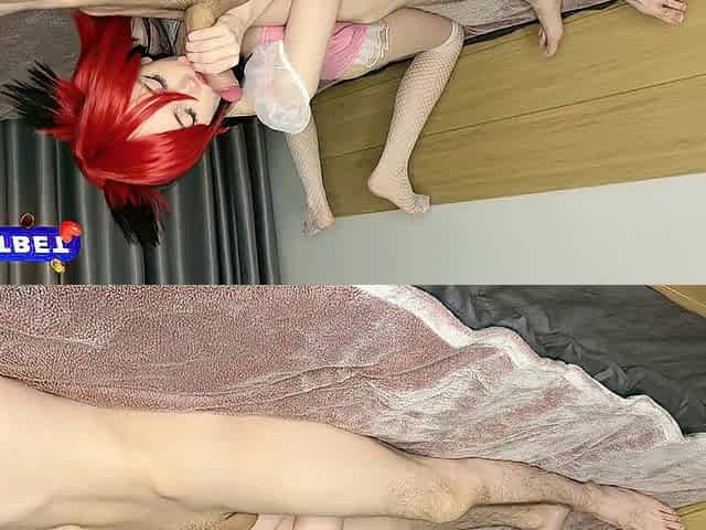 Cat Gal Likes to Suck and Jump on a Massive Jock!!
