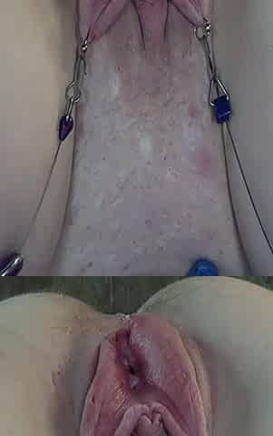 Stretched Pumped Pussy Pissing Close up 2