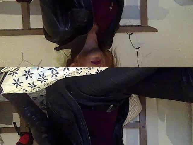 Smokin' in leather panties