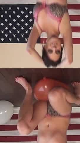 4th of July Roxie Rae Bottom Pops Balloons as Maggie Green Cheers Her on