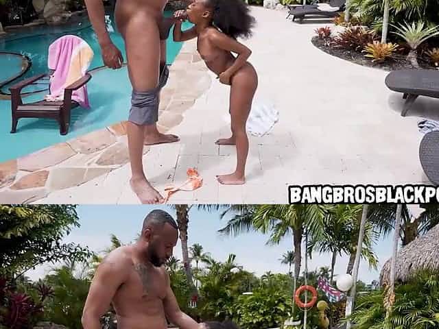 Mini Stud-Horse enjoying a giant ebony jock - black porn