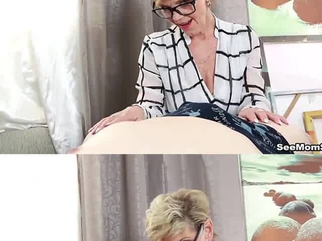 GILF Inke: Cum on my tits - Blowjob Videos @ See Mom Suck
