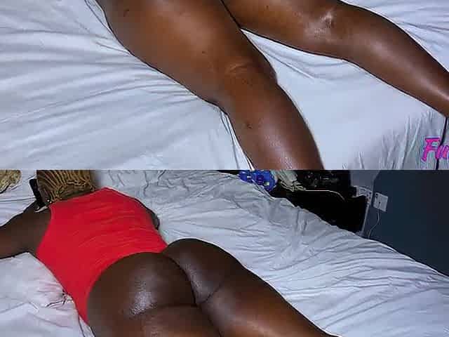 A thick ebony hotty with a overweight booty