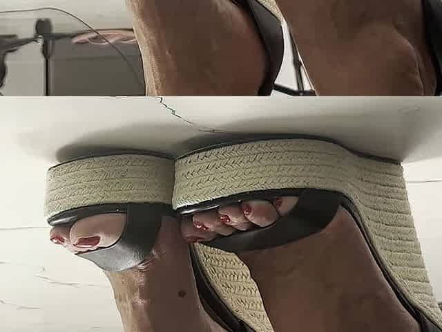 Cum on high heels