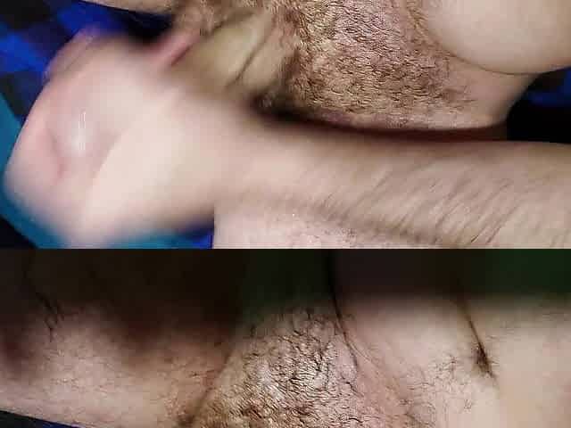 Hunk spunk flow - Playing with my creamy cum after