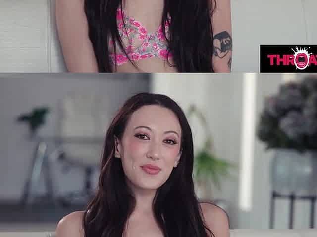THROATED - Sage Hunter Shows Off Her Astounding Deepthroat Skills