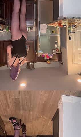 73 Giantess Cooks in Petite Kitchen