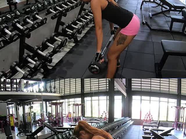Thai GF with ass gym workout and sex