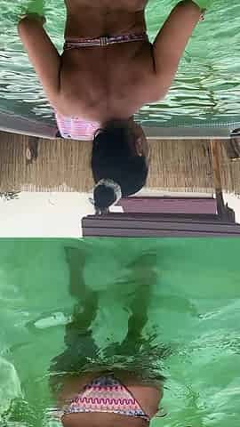 Thong Bikini Pool Tease - Wet Dance & Playful Vibes