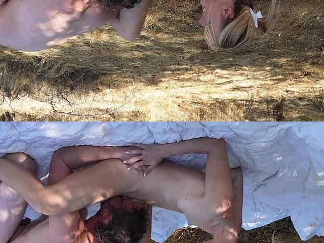 Sexy Nudists Fuck Outdoors During A Public Hike