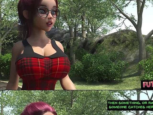 Futa3DX - Blond Large Dicked Futanari Joins In HAWT AS BANG Outdoors 3some