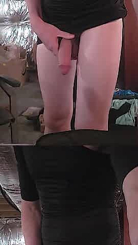Horny Sissy shows off her fresh costume