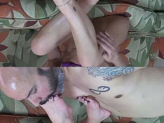 MMF blonde foot fetish