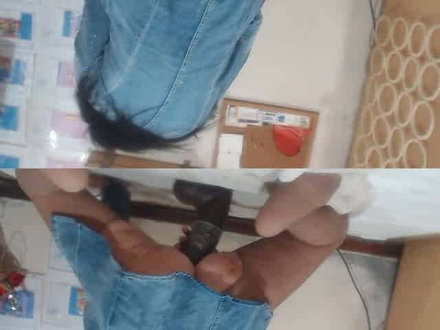 From Behind in Pantyhose Take the Megadick