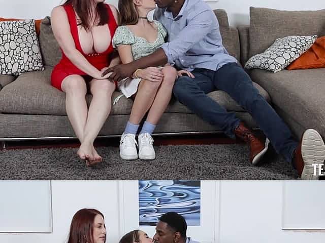 Black man with a fat dick fucks kinky stars Bailey Base and Maggie Green