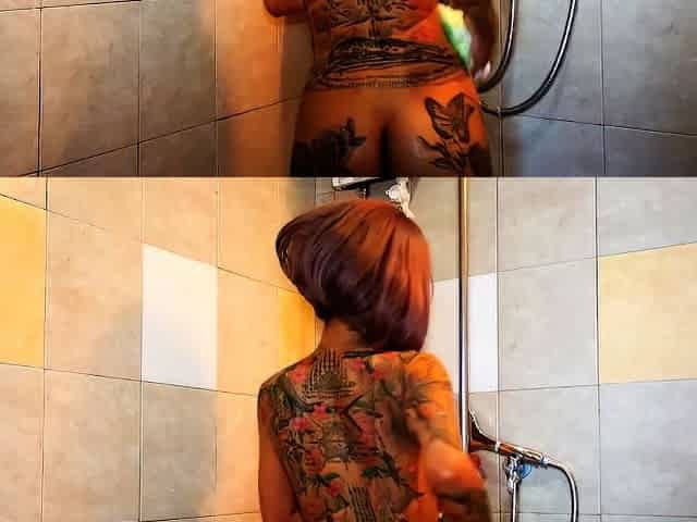 InkedMonster - Thai Bombshell Soapy Shower Dildo Play
