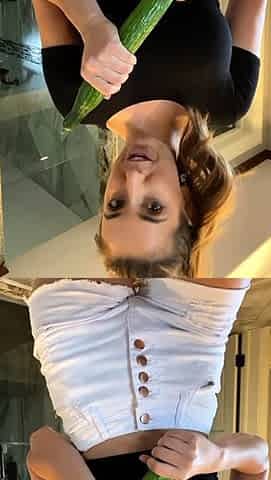 Christina Khalil Cucumber Blowjob